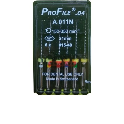 ПроФайл / ProFile 04 (ассорти) №15-40, 25мм, (6шт), Dentsply / США
