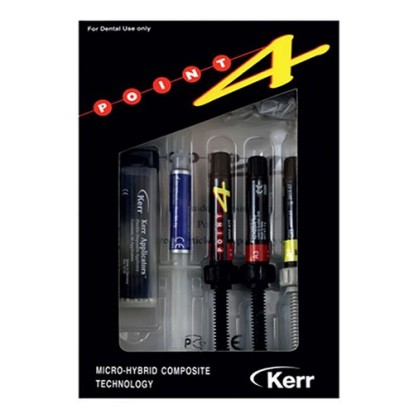Поинт / Point-4 Mini Kit (набор) - микрогибридный композитный материал: A2, A3,ОA3 + Optibond Solo Plus + протравка (3шпр*4г+3мл), Kerr / Италия