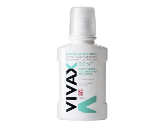 Вивакс Дент / VIVAX Dent - зубной бальзам ремилирализующий с активным пептидным комплексом, неовитином и алоэ-вера (250мл), VIVAX Dent / Россия
