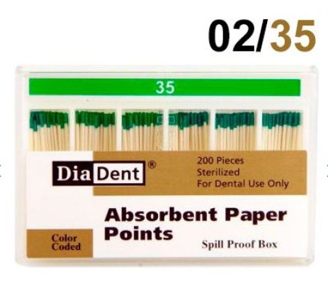 Бумажные штифты DiaDent 02 №35, (200шт), DiaDent / Корея